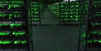 A state-of-the-art cryptocurrency mining farm with advanced security and monitoring